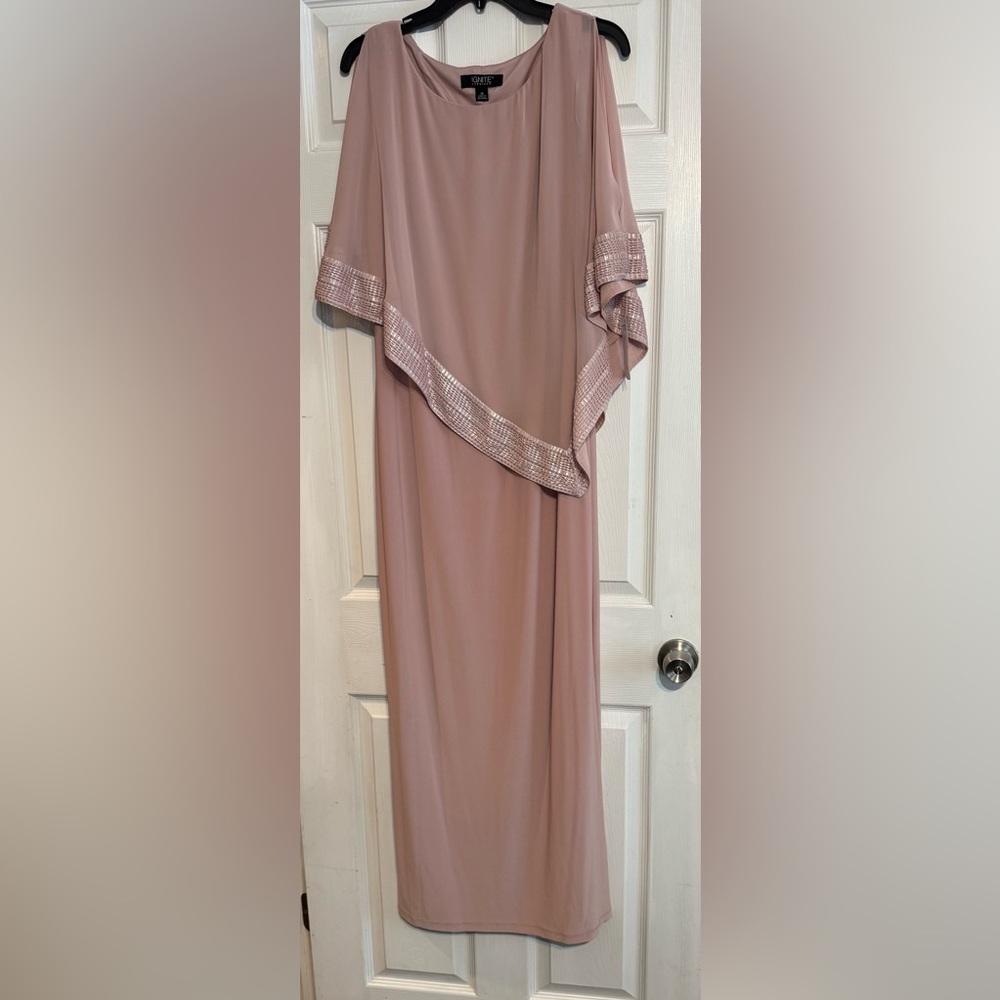 Chic Mauve Asymmetrical Dress with Sequin Detail